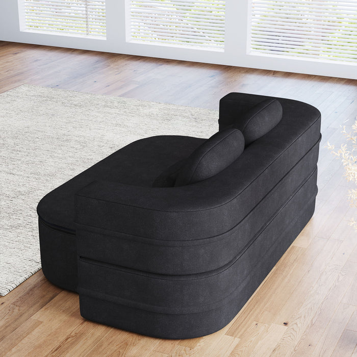 2 In 1 Foldable Sofa Bed With Multi Functional Blanket, Floor Lounge Sofa