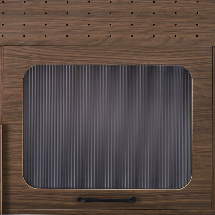 Furniture Style Multi Use Cat Litter Box House With Storage - Walnut