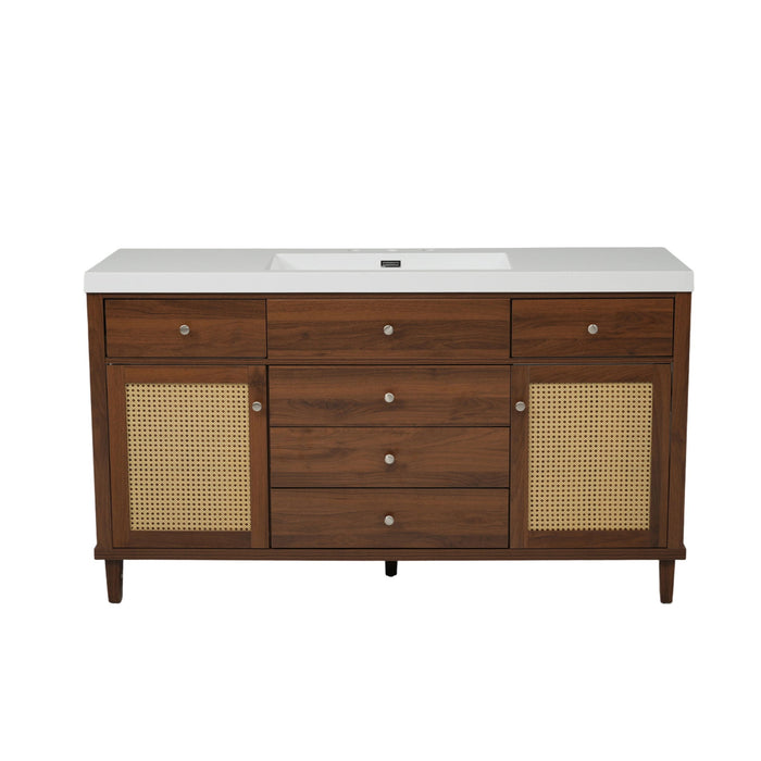 Bathroom Vanity With Sink, 5 Legs, Soft Close Drawers