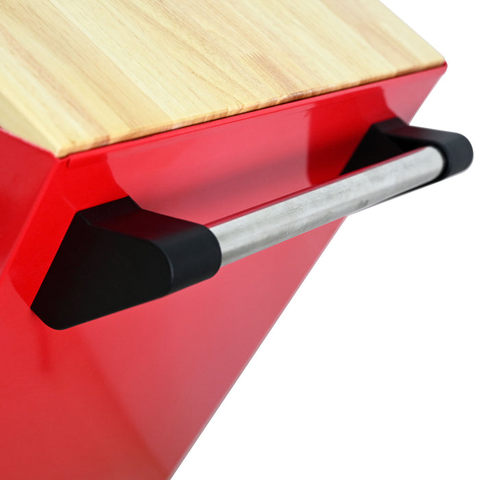 9 Drawer Multifunctional Steel Tool Cart With Wheels And Wooden Top