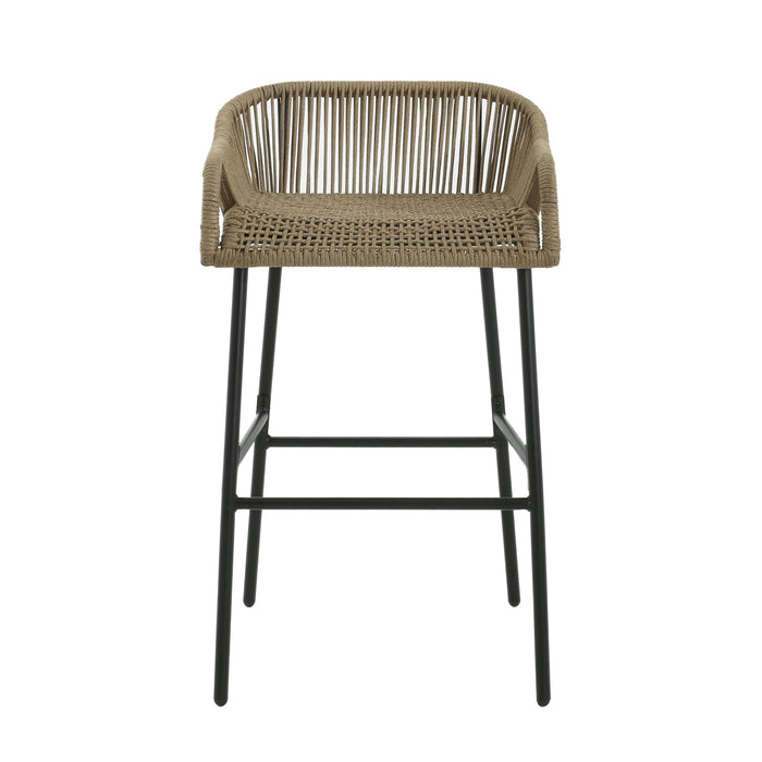 La Push - Outdoor Rope Barstool (Set of 2) - Black / Brown