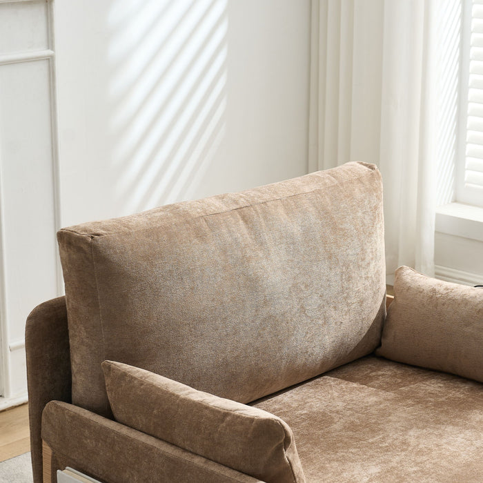 Mid Century Modern Foldable Sofa Bed, 3 In 1 Convertible Sleeper With 3 Pillows