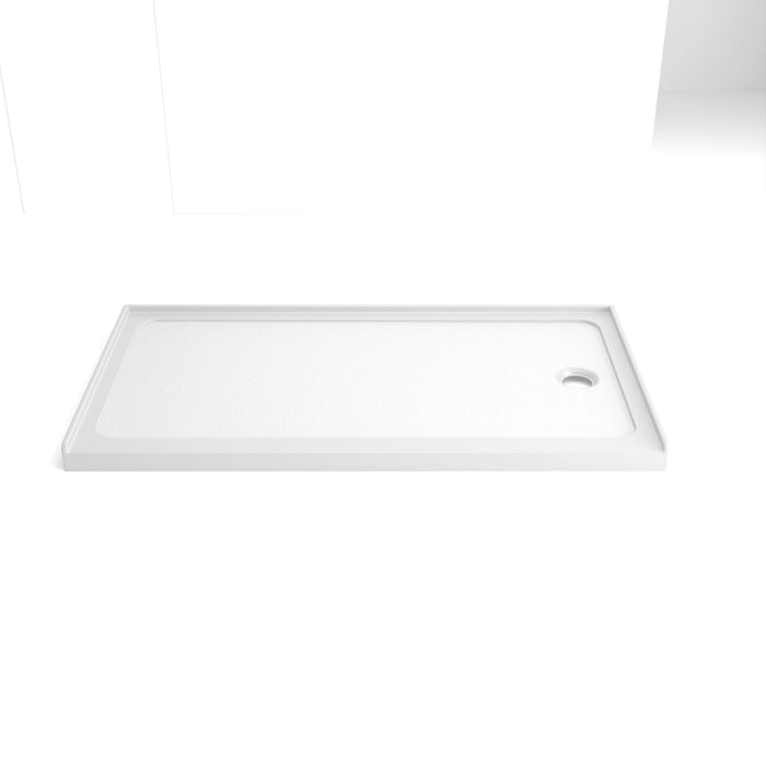 Shower Base Drain With Single Threshold Design