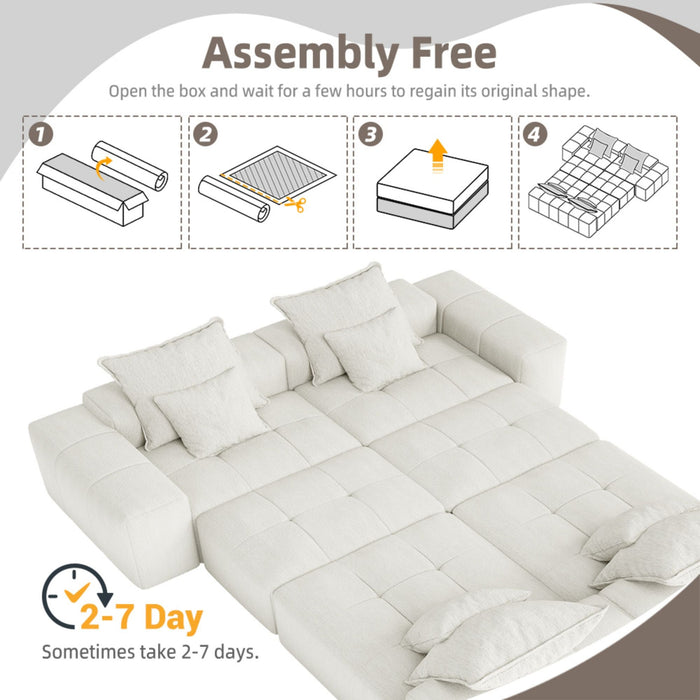 Modern Oversized Diy Combination Modular Sectional Sofa With Pillows