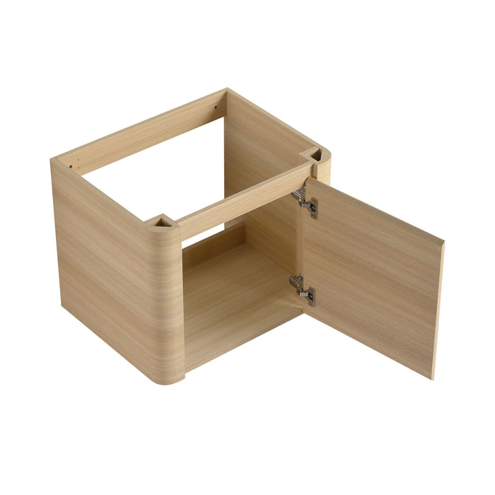 Wall Mounted Bathroom Vanity With Sink, Storage Shelves & Soft Close Door