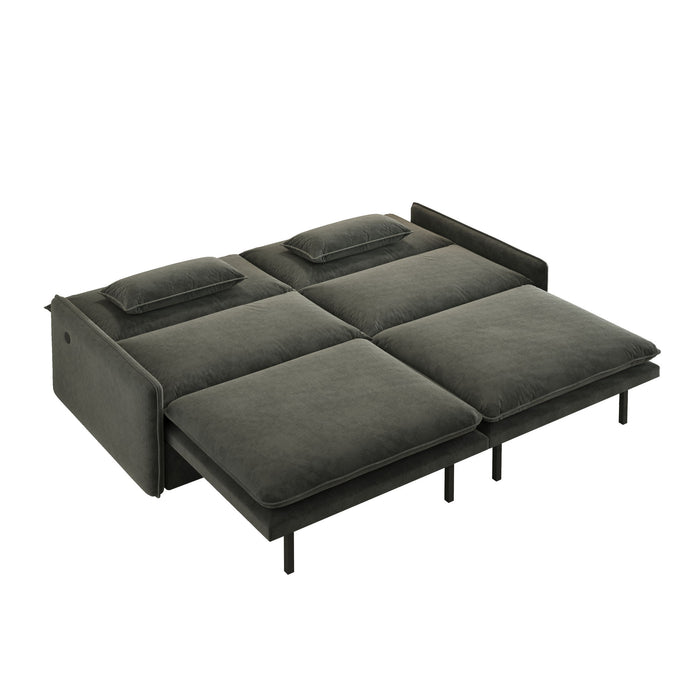 4 Seat Convertible Sleeper Sofa Bed, Modern With Storage