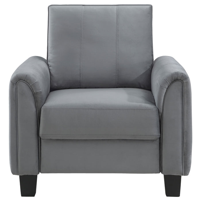 Dixon - Upholstered Rolled Arm Accent Chair - Gray