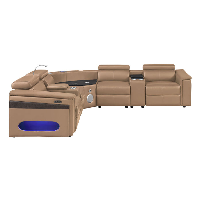 Nova - Sectional With Bluetooth Speaker, LED And Lifting Wine Cabinet