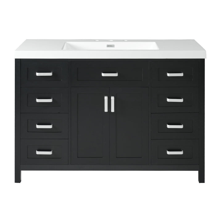 Bathroom Vanity With Sink, 2 Doors 8 Drawers, Soft Close System, Classic Design