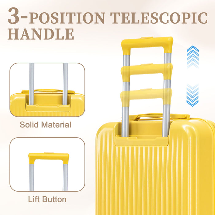 Luggage Set With Cosmetic Case, Combination Lock, Front Opening Design