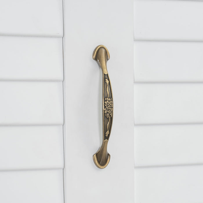 Queen Size Murphy Bed With Louvered Design And Multiple Storage Shelves - White