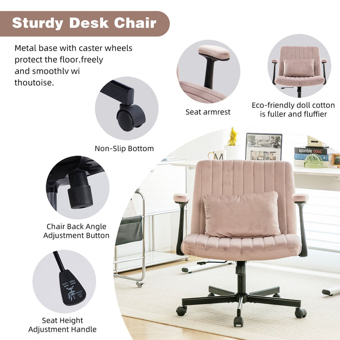Criss Cross Armrest Office Chair With Wheels