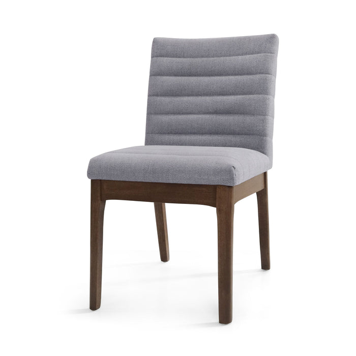 Mid Century Modern Dining Chair (Set of 2) With Channel Stitching - Dark Gray