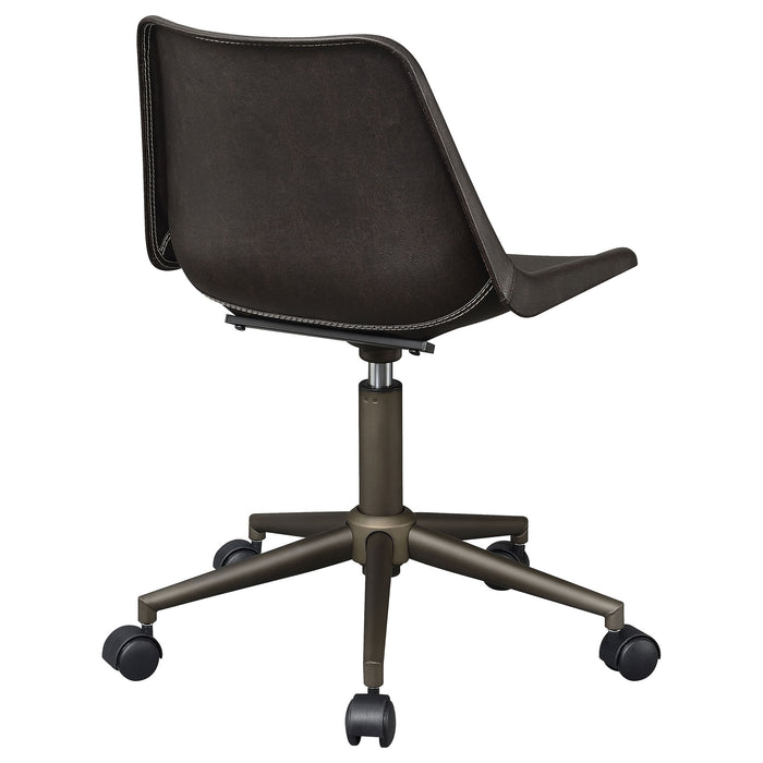 Ralston - Upholstered Adjustable Office Desk Chair With Ergonomic Design - Brown