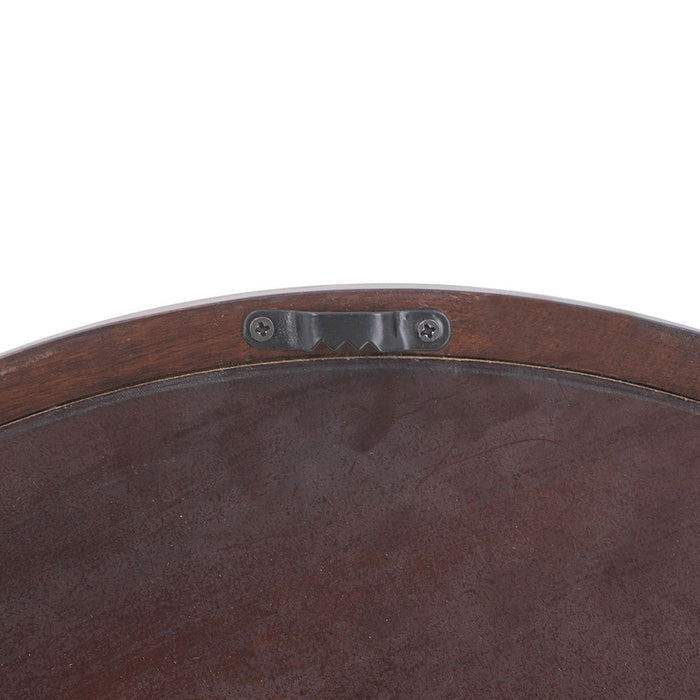 Circle Wall Mirror With Wooden Frame, Wall Mirror For Living Room