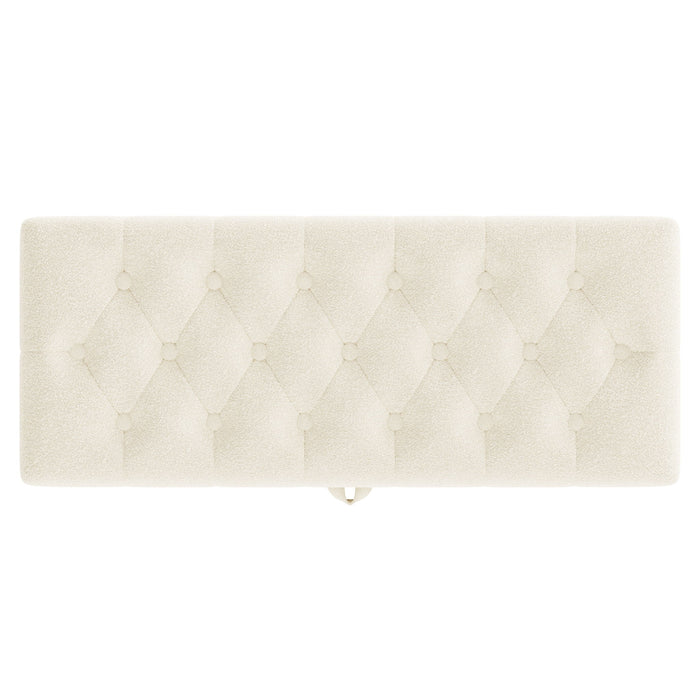 Modern Tufted Storage Ottoman Bench With Metal Legs