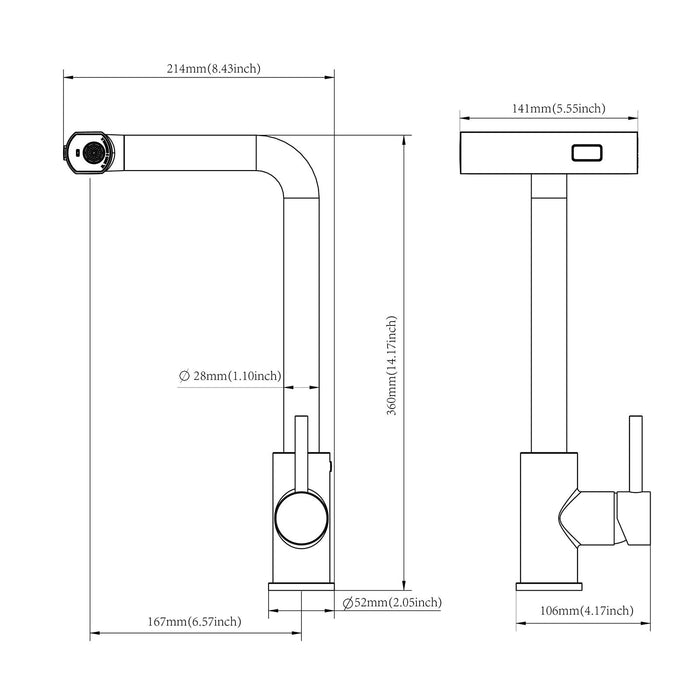 21" Drop In Kitchen Sink With Pull Out Faucet And Sink Cover, 16 Gauge - Brushed Nickel