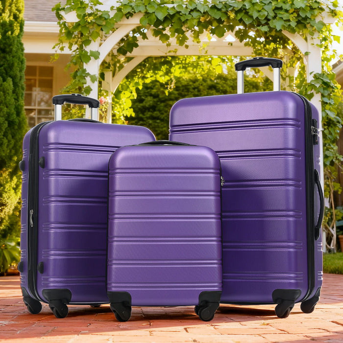 3 Piece Luggage Set Hardside Spinner Suitcase With Tsa Lock 20" 24" 28" Available