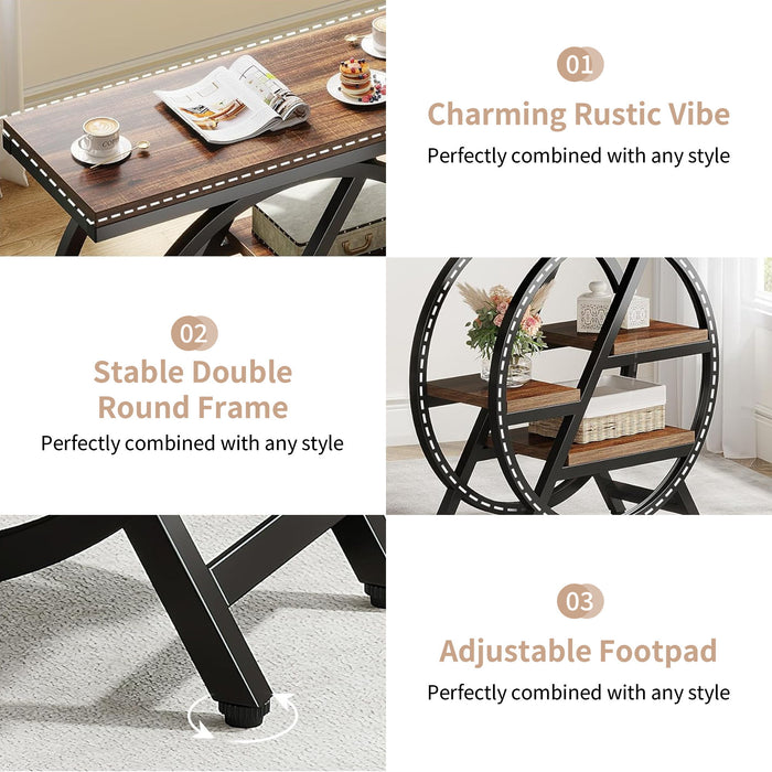 Modern Narrow End Table With 3 Tier Shelves