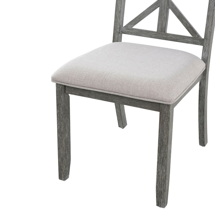 Dining Set With Extendable Round Table And 4 Upholstered Chairs
