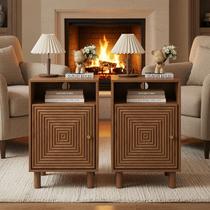 Nightstand With Charging Station & Storage