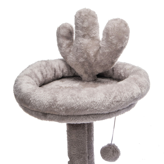Cactus Cat Tree With Transparent Capsule, Sisal Scratching Posts - Gray