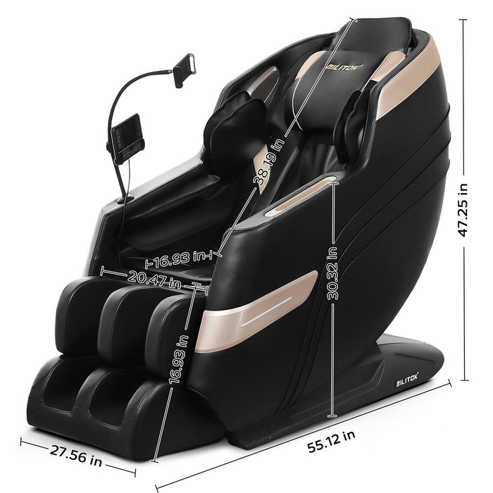 Massage Chair Recliner & Zero Gravity With Full Body Air Pressure - Black