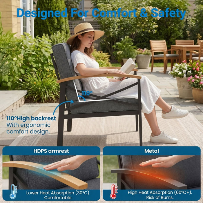 Outdoor Patio Armchair, All Weather (Set of 2)