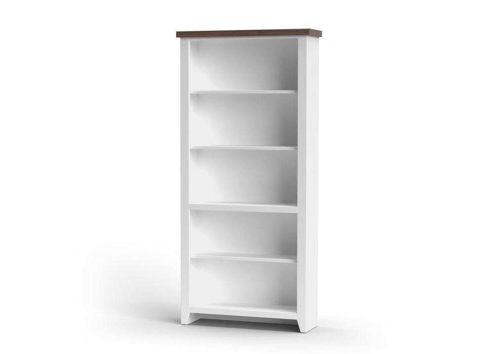 High 5 Shelf Bookcase - Jasmine Whitewash / Barnwood