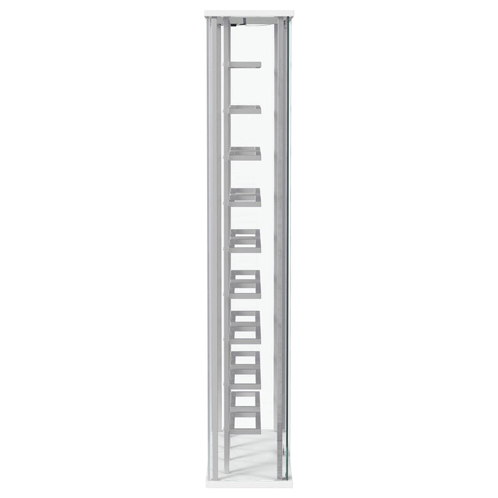 Wine Storage LED Curio Cabinet - Chrome