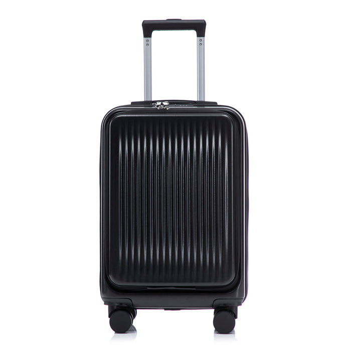 Luggage Set With Cosmetic Case, Combination Lock, Front Opening Design