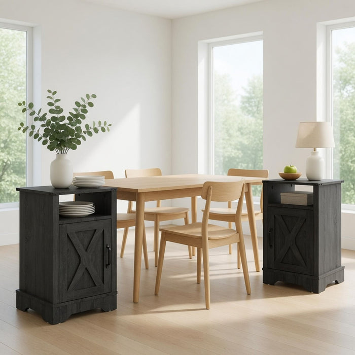 Farmhouse Nightstand, Charging Station & Storage