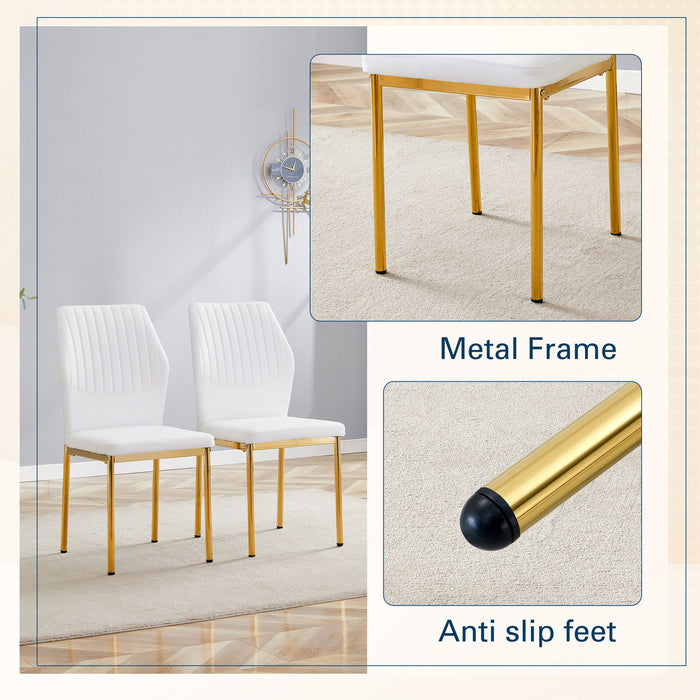 Luxury Simple Chair With Metal Gold Leg