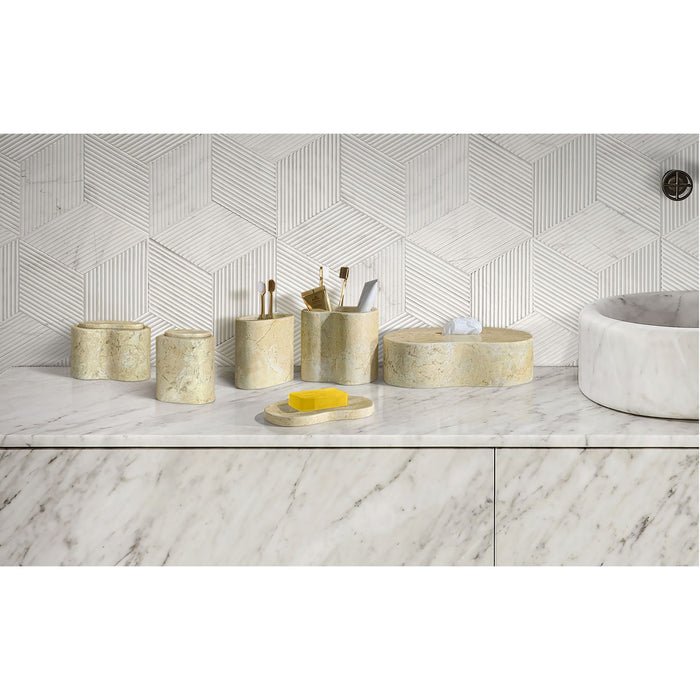 Elegant Natural Marble Bathroom Accessories Set