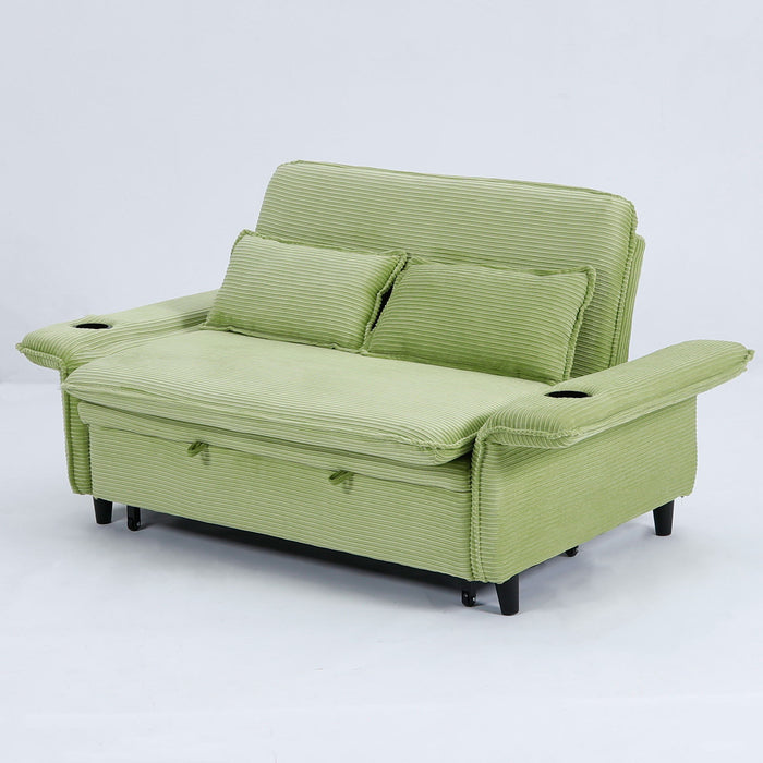 Modern Fabric Multi-Functional Sofa Bed With Adjustable Armrests And Backrests