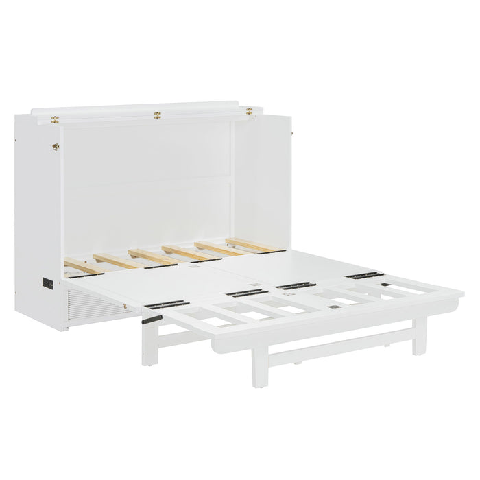 Murphy Bed With Large Drawer, USB Ports And Outlets