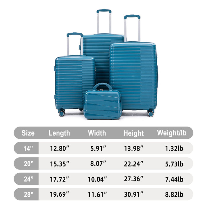 4 Piece Luggage Set, Combination Lock