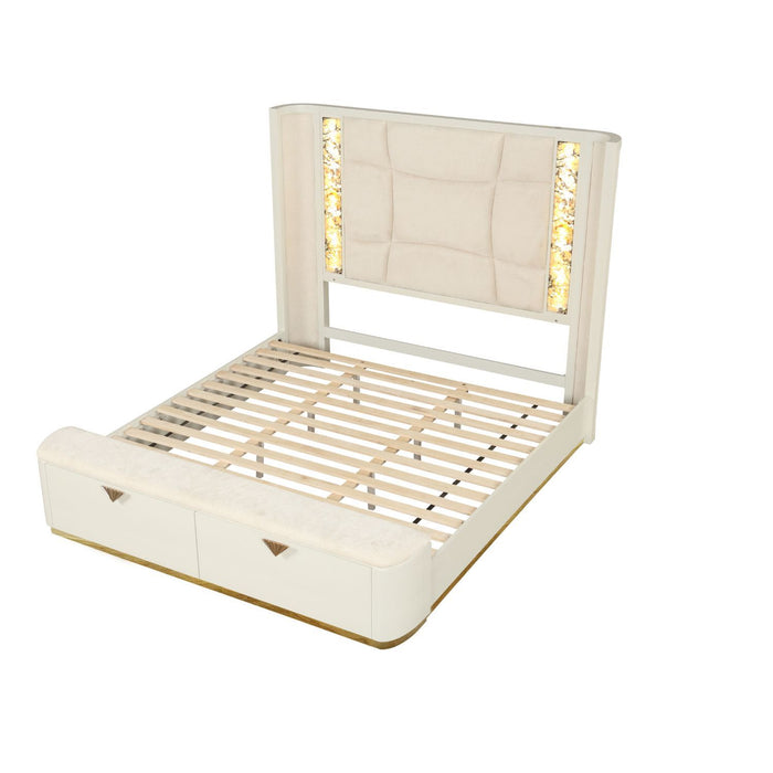 La Pierre - Bedroom Set With Upholstered LED Bed