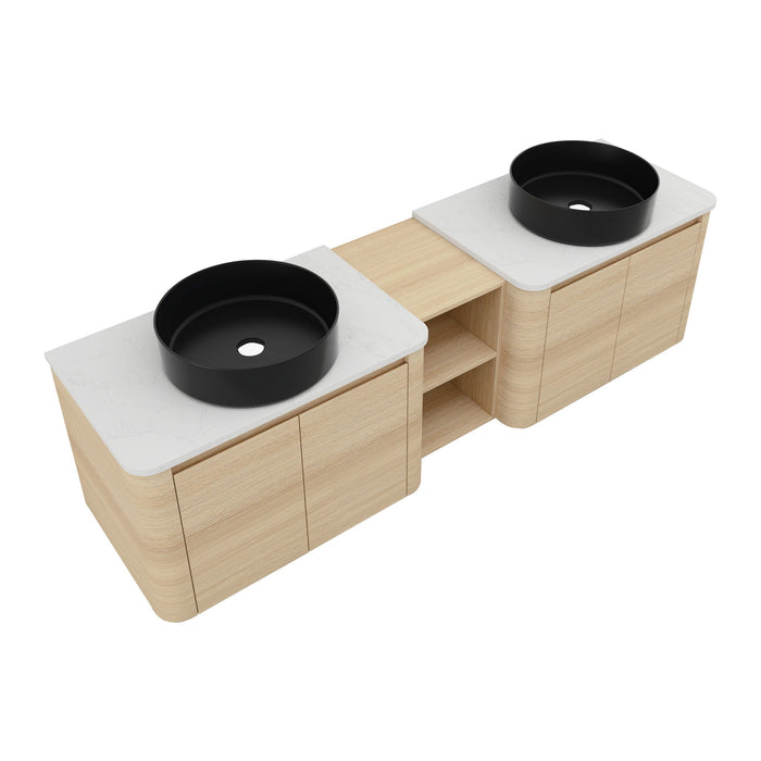 Mounted Bathroom Vanity With Art Sink, 1 Storage Shelf, Soft Close Door