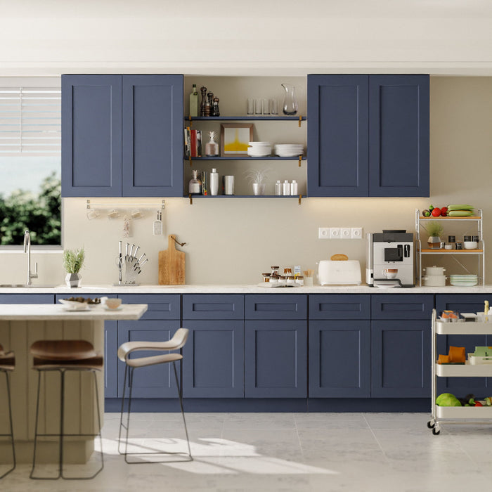 Shaker Wall Cabinet With Soft Close Hinges, Adjustable Shelves, Double Door