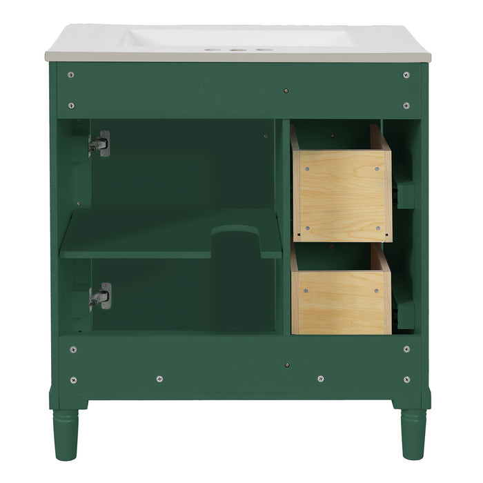 Bathroom Vanity With Sink, Freestanding Storage Cabinet & 2 Drawers And Soft Closing Door, Solid Legs, Frame, Basin,