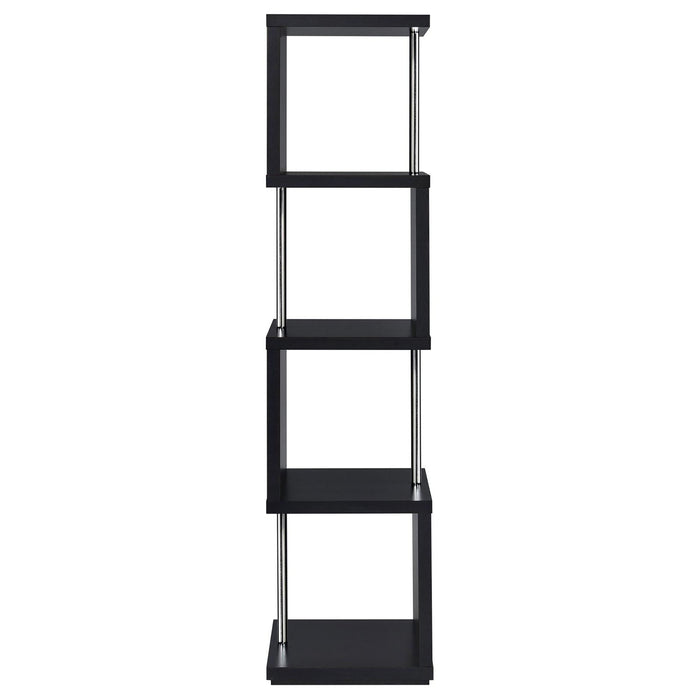 4 Tier Bookcase With Accents - Black