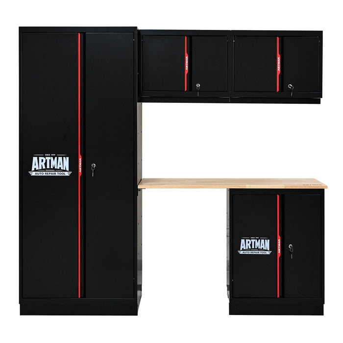 Steel Filing Cabinet With Compartments For Office Use, Storage, File Storage, Archives, And High And Low Cabinets - Black / Red