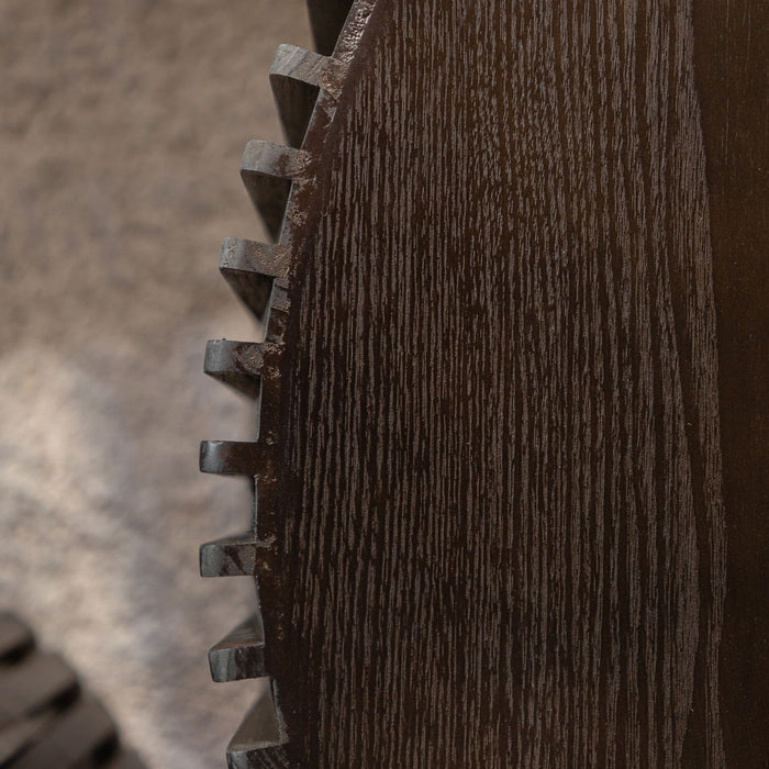 Cylindrical Coffee Table With Vertical Texture Relief