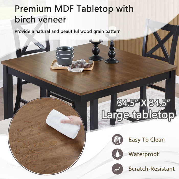 5 Piece Counter Height Dining Table Set With 4 Chairs