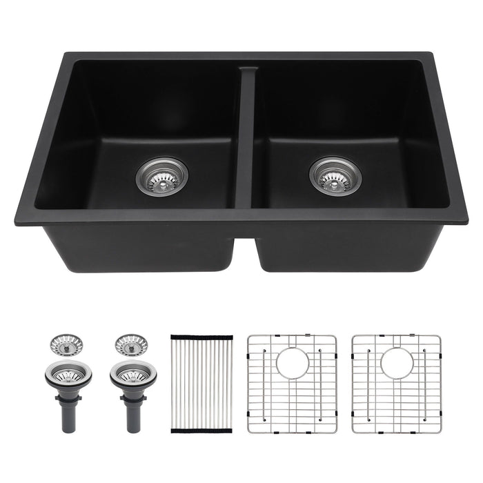 Granite Composite Double Bowl Undermount Kitchen Sink