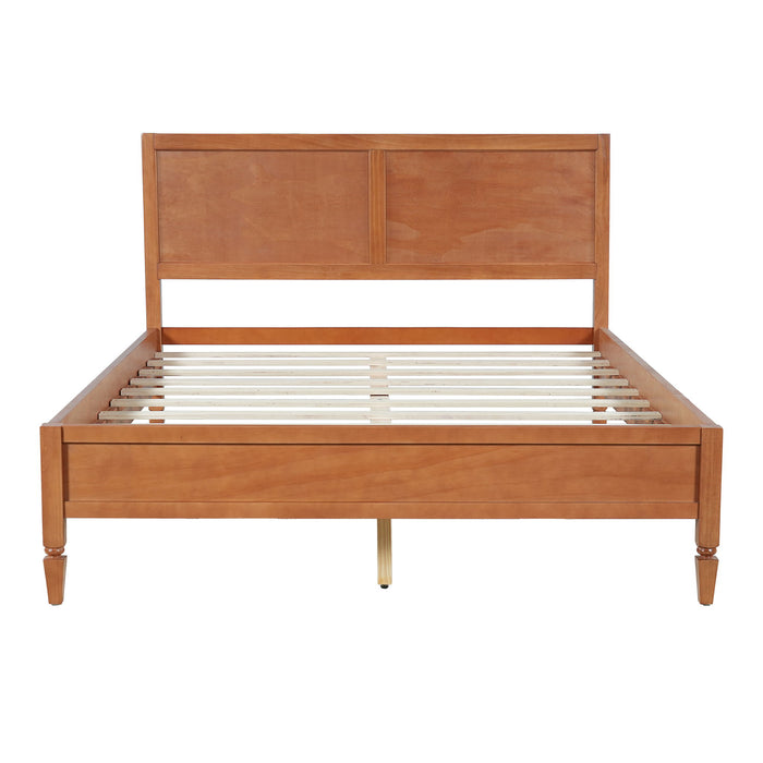 Classic Platform Bed Frame With Panel Headboard