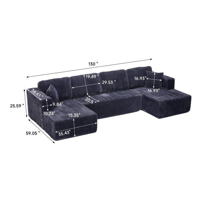 U-Shape Modular Sectional Sofa For Living Room