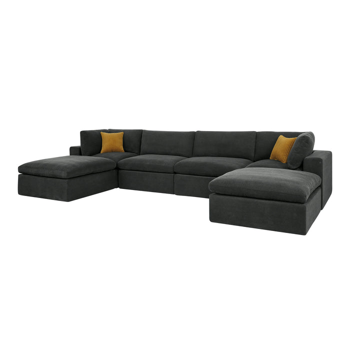 Custom Configuration Modular Sectional With Toss Pillows