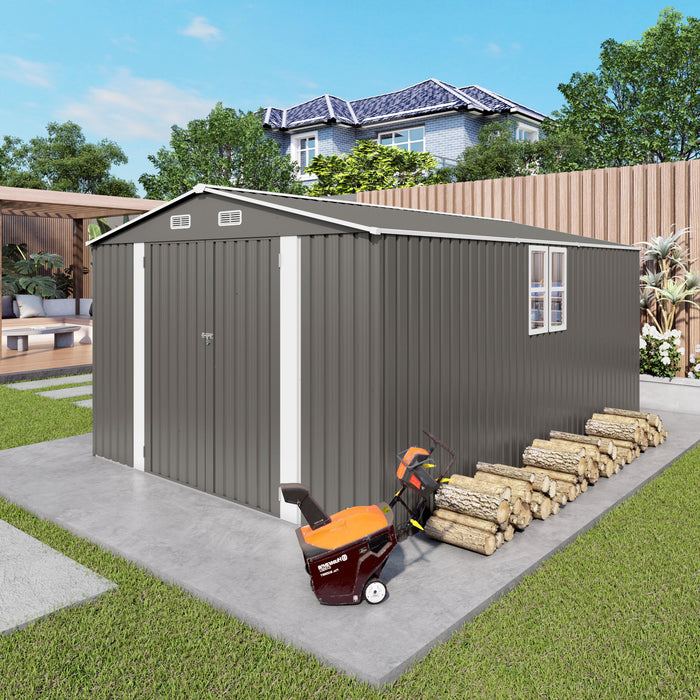 Outdoor Storage Shed With Lockable Doors